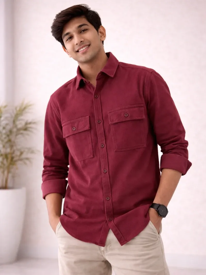 ONLY YOU AND ME PREMIUM GRINDAL DOUBLE POCKET SHIRT WITH BACK PRINT